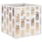 DII® 11" Nonwoven Polyester White & Gold Pineapple Storage Cube, 4ct.